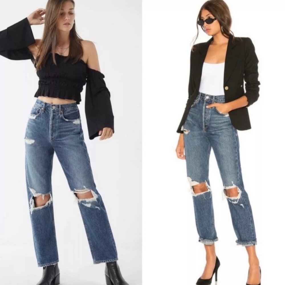 Agolde 90's Mid Rise Loose Fit Button Fly Jeans